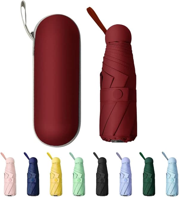 Mini Vindtæt Foldbar Rejse Paraply, Sol & Regn Paraplyer, Com