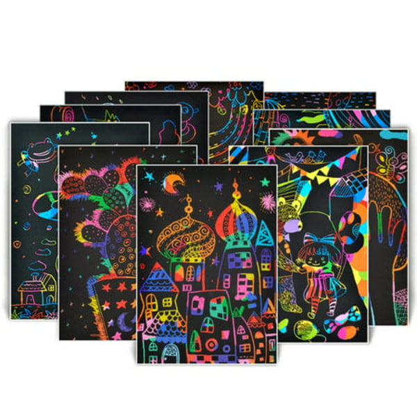 Scratch Paper Kit Kreativ Sød DIY Scratch Art