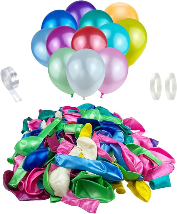 Fødselsdag Balloner - 100 Balloner - Premium Kvalitet Multifarvet