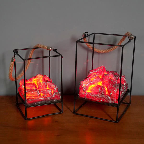 Imitation kulflammelys LED dekorative lys smedet jern