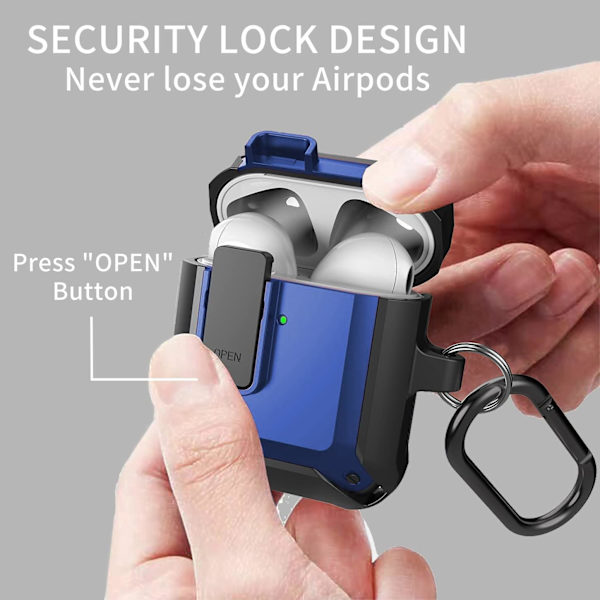 Airpods Case Cover, [Sikker Lås] AirPod Beskyttelsesetui Mænd Kvinder