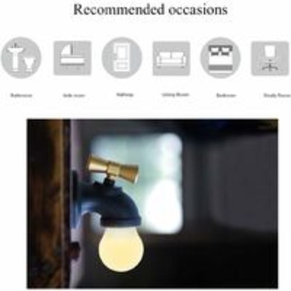 LED Natlampe, 1 stk. Messing Stemmeaktiveret Natlys