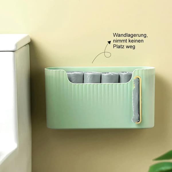 Plassbesparende plastposeholder, søppelposeoppbevaringsboks, veggmontert