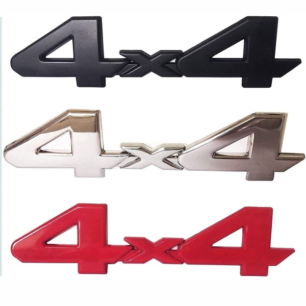 2 stk Metall 4x4 Bil Bakluke Emblem Badge Dekal Klistremerke