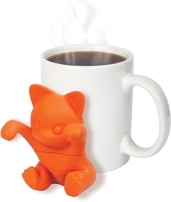 Løstsittende Katt Silikon Teinfuser Oransje - 1 stk
