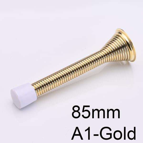 3-pack Dörrstopp i stål med fjäder, 8,5 cm guld