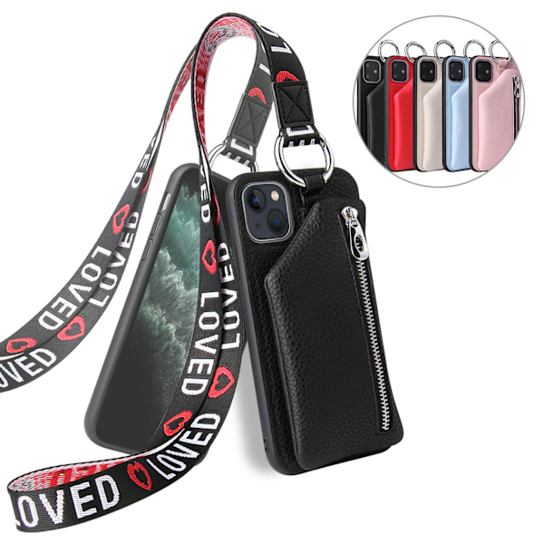 Passer til iPhone 13 Pro Max Etui Mobiltelefon Etui med Pengepung w