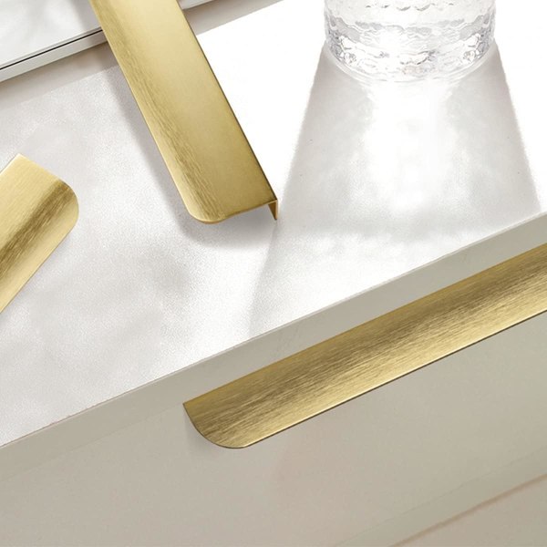 Set med 6 Osynliga Handtag Köksmöbler Handtag Guld Handtag