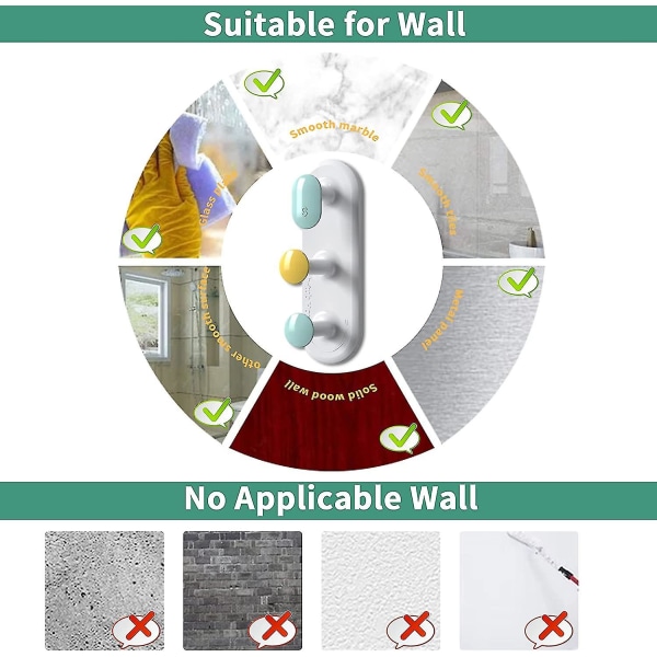 Dww-häftande väggkrokar, självhäftande krokar för att hänga väggkrokar DXGHC