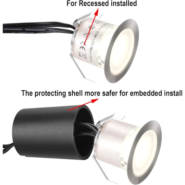 16 kpl Ulko-LED-uppokohdevalaisimia, IP67 Vedenkestävä, Ø 32m