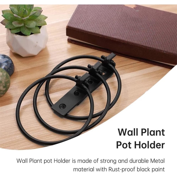 Sæt med 3 Væghængte Blomsterpotteholdere, Foldbar Metal Blomster DXGHC