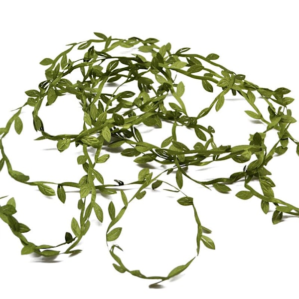 200M/656ft Silkesbladformade Handgjorda Konstgjorda Gröna Blad För