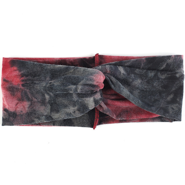 5-pack bohemiska elastiska sport hårband, tie-dye, breda
