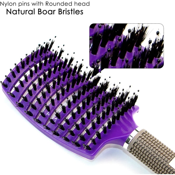 Boar Bristle Brush - 2 Boar Bristle Brushes - Kamma för att släta friss
