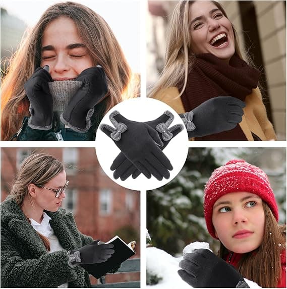 Vinterhandsker til kvinder, varme touchskærmshandsker, vindtætte handsker til
