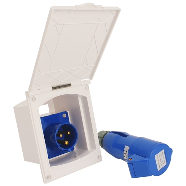 RV Camper 220V-240V 16A Ekstern Flush Hook Up Vandtæt Stik