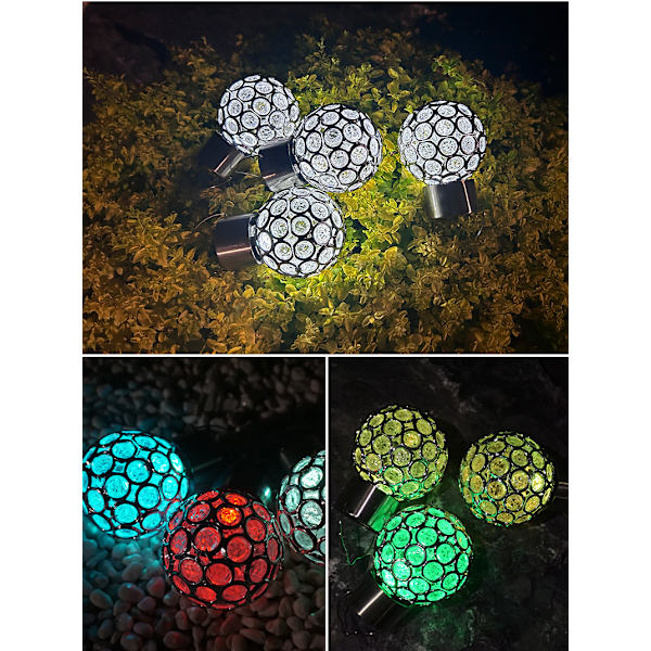 Solcelle Globe Hængende Lys (3 STK) Farveskiftende LED Lys til Terrasse