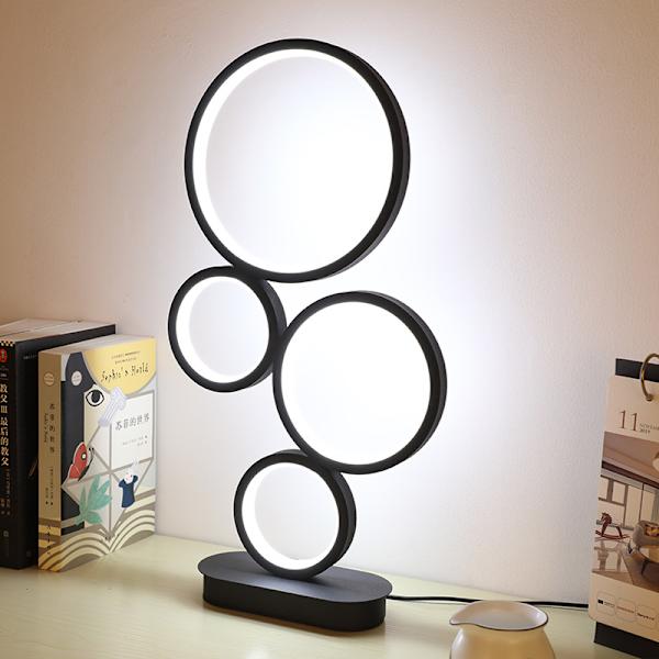 4-sirkel Dimbar LED Bordlampe, Moderne Rund Lampe, Unikt Design