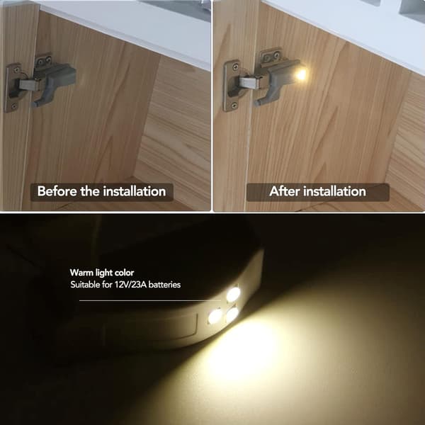 Hinge Lights Universal Skabslys White Farve 12V 23A Batteri