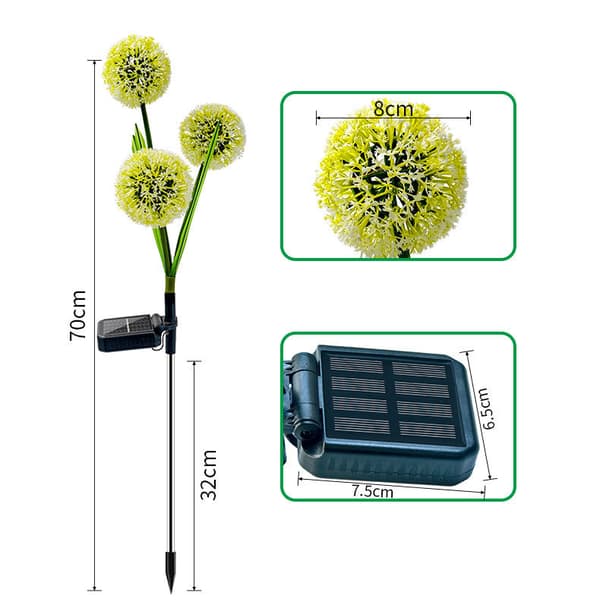 Solcelled Hagebelysning Utendørs Dekorativ, 2 Pakker 6 Blomster Sol Dan