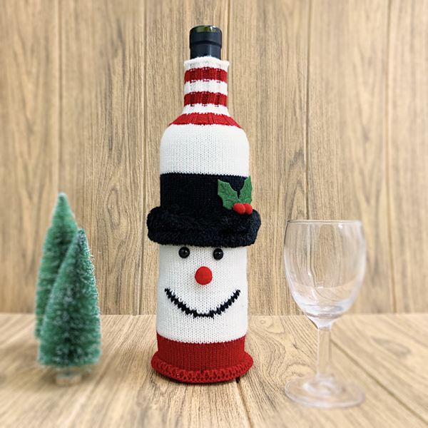 2-pack juldekoration flaska set champagne rött vin fa