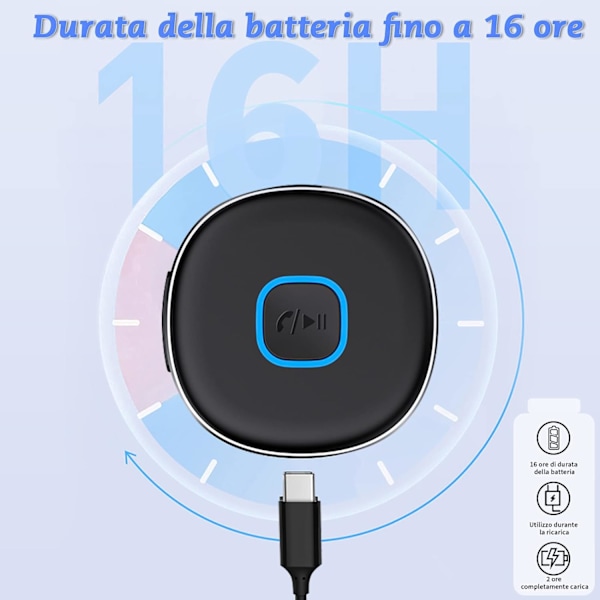 Bluetooth 5.0-mottaker, 3,5 mm jack lydadapter, Bluetooth bilmottaker