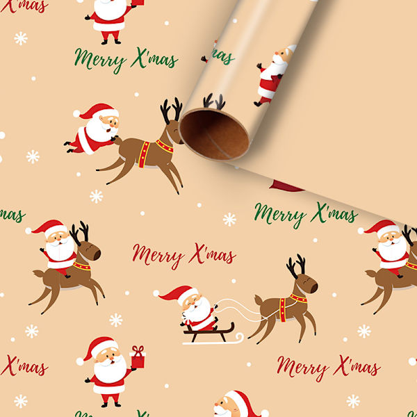 20-pack julklappspapper, kraftpapper - snöflingor, ca