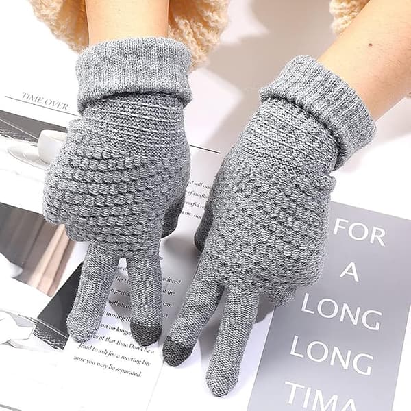 2 Par Dame Vinter Touchscreen Hansker Varme Fleecefôret Strikk