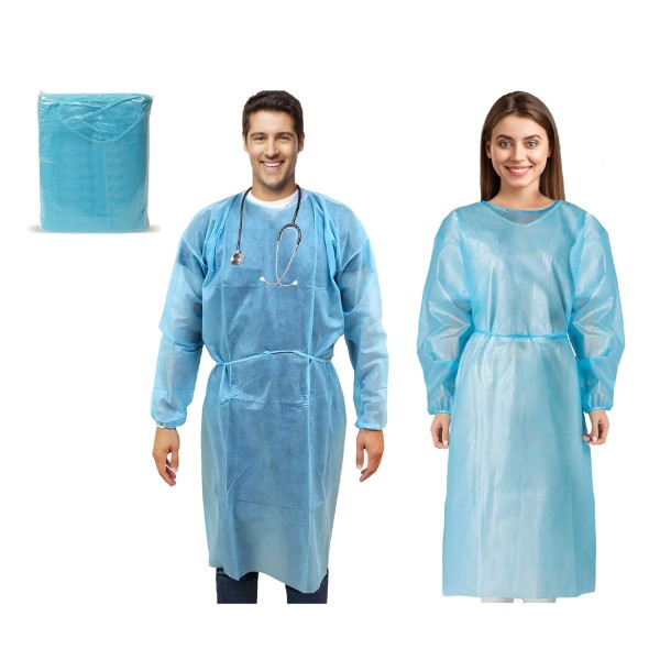 Isolationsklänningar för engångsbruk - 50-pack Nivå 2 PPE-klänningar Engångsrockar