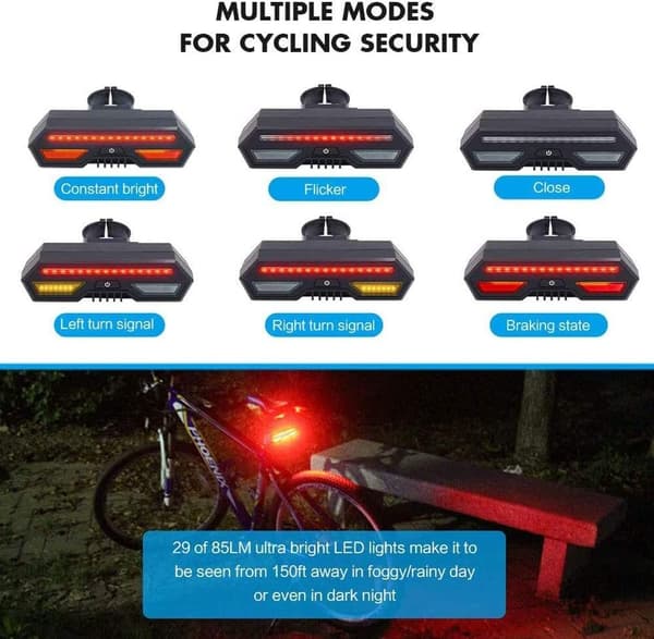 Pyörän takavalo USB-lataus LED-pyörän ohjausvalo Mounta