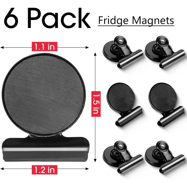 12-pack kylskåpsmagneter Svarta kylskåpsmagneter för kylskåpsmagnet