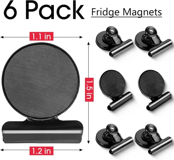12-pack Kylskåpsmagneter Svarta Magneter för Kylskåp