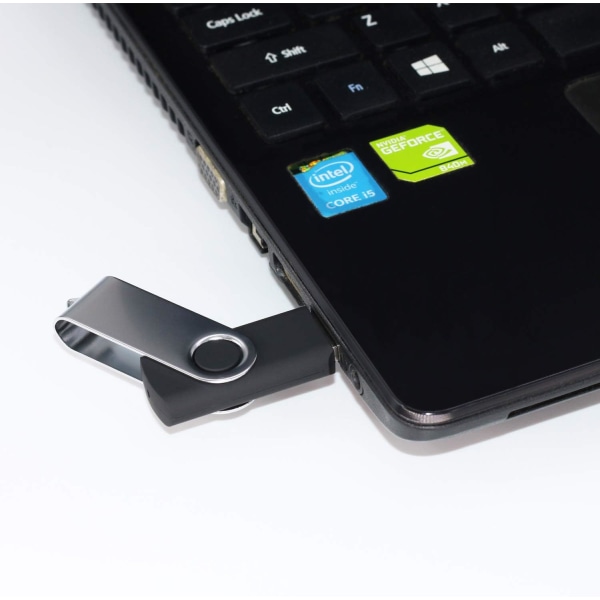 5 st svarta 4 GB USB-minnen, USB 2.0 tumdriv, massminne