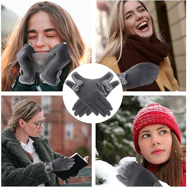 Vinterhandskar för kvinnor, varma pekskärmhandskar, vindtäta handskar