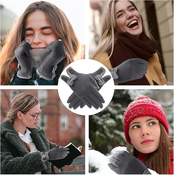 Vinterhandsker til kvinder, varme touchskærmshandsker, vindtætte handsker til