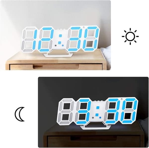 Digital Väggklocka med Alarm LED-siffror Tid Alarmklocka