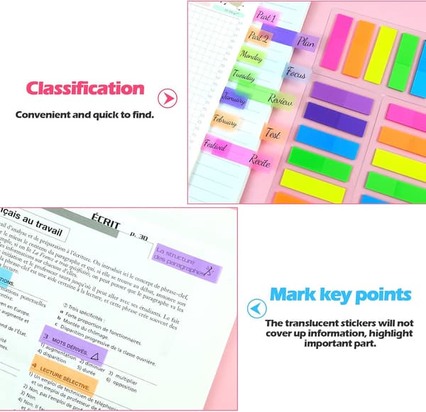 Sticky Notes Post It Bog, Bogmærker Sticky Notes, Index Faner til