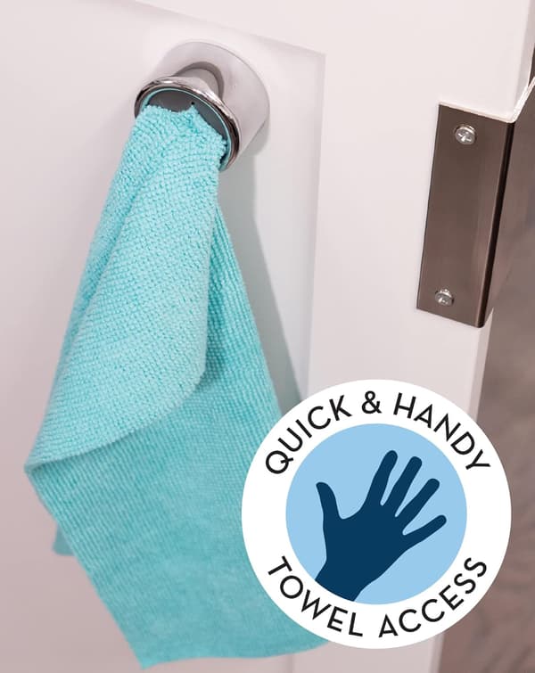 Runda självhäftande tryckknappshanddukskrokar för kök, handdukar och diskhanddukar, grå, 4-pack