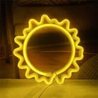 Nattlampe Sol Neon Skilt Lys LED-paneler med USB eller dekorasjon