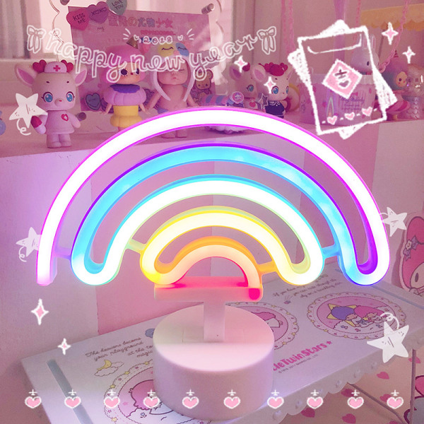 Neon Sign Usb Led Decoration Lamp Rainbow for Home Kid Room Bedsi