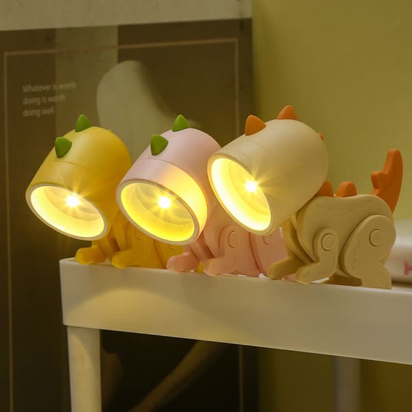 Rosa Dinosaurie LED Nattlampa Mini Söt Husdjurslampa Studentpresent