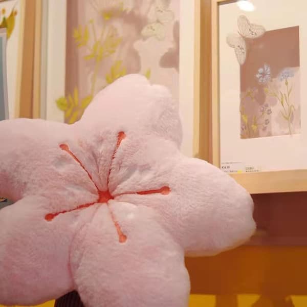 Kirsebærblomst Pute, Bomulls Bomullsblomst Formet Stol Pute C