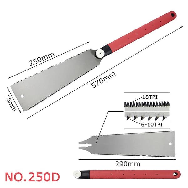 Pull Saw Removable Saw 10 Inch Double Edge Flush Cut Hand Saw DXGHC
