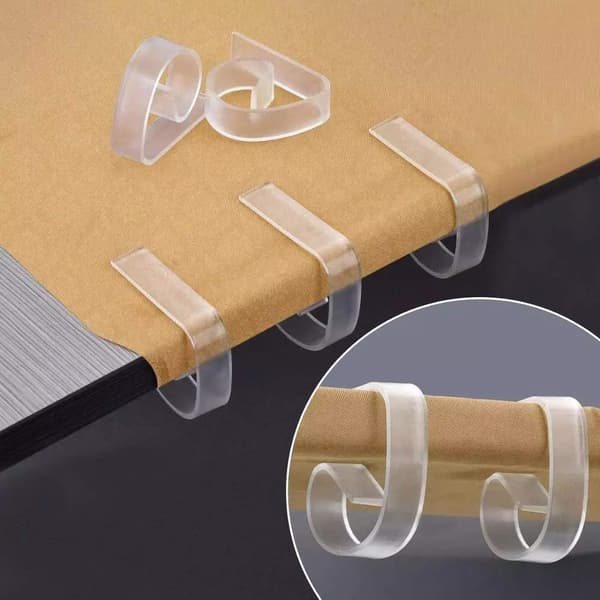 60 bordsduksklämmor - picknickbordsklämmor, transparent plast