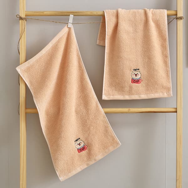 4 st/Barn Handduk Ren Bomull Cartoon Broderad Barn T