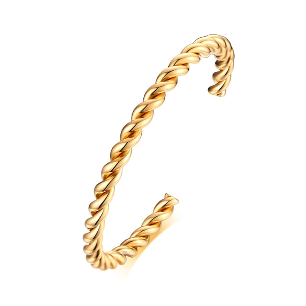 Guldpläterad Twisted Chunky Armband Armband | 14K guldpläterad | Li