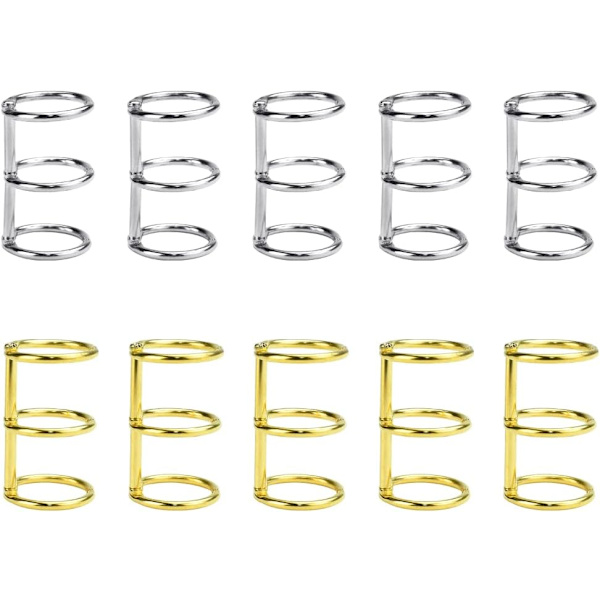 10 kpl Metalliset Sormukset Kirjoille Irtolehti Sormukset 3 DXGHC