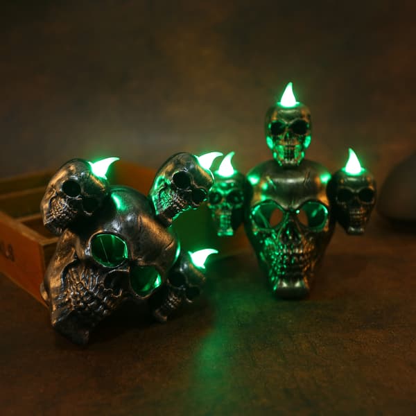 2-pack Röklampor Halloween Skalle Lampor Pumpa Lampor LED Elektriska