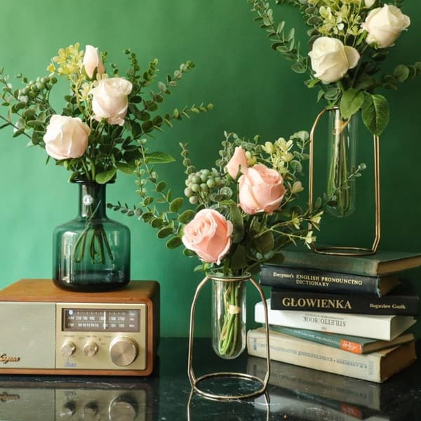 Kunstige Blomster, Silke Roser Kunstige Rose Blomster Pink Flow