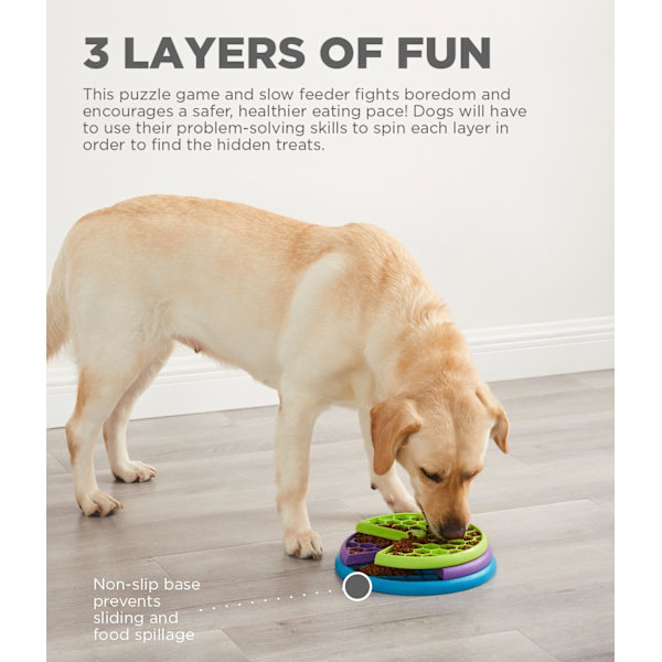 Interaktivt Puslespil og Lickin' Layers Anti-Glutton Hundefoder Skål